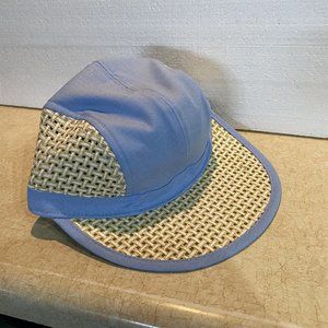 Rag & Bone Packable Visor Cap Blue and Straw NEW $125